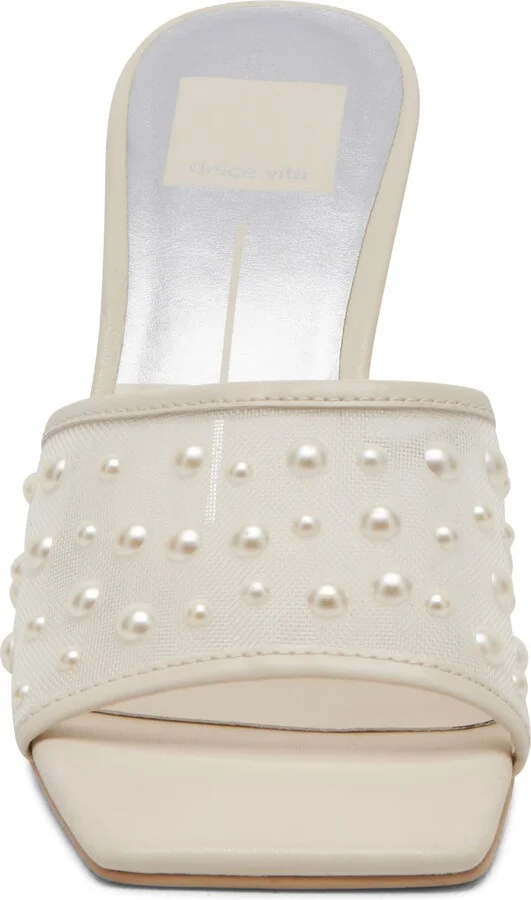 Nadra Faux Pearl Mesh Mule Sandal - Image 11