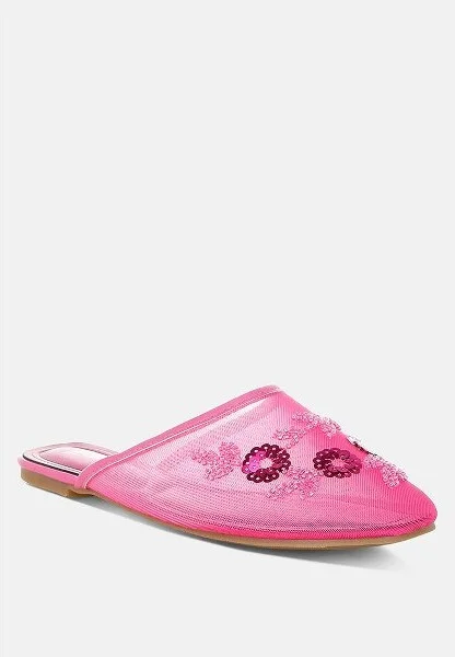 Nahra Mesh Sequin Beaded Mules Women - Image 5