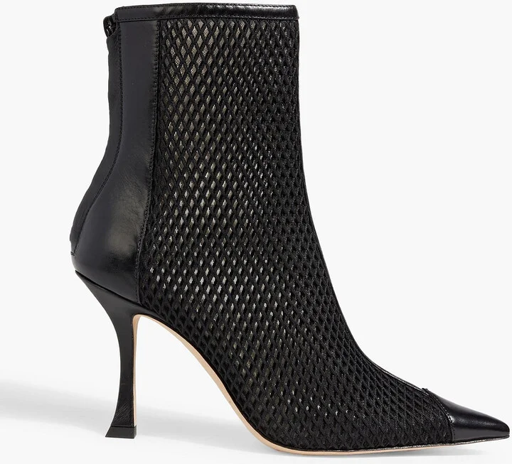 Naidoo 90 mesh and leather ankle boots