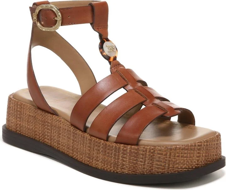Naima Platform Gladiator Sandal In Rich Cognac