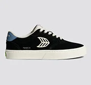 NAIOCA Black Suede Ivory Logo Washed Blue Sneaker Men - Image 9