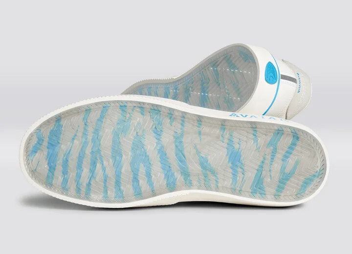 NAIOCA PRO AVATAR Vintage White Suede Off-White Canvas Blue Logo Sneaker Women - Image 6