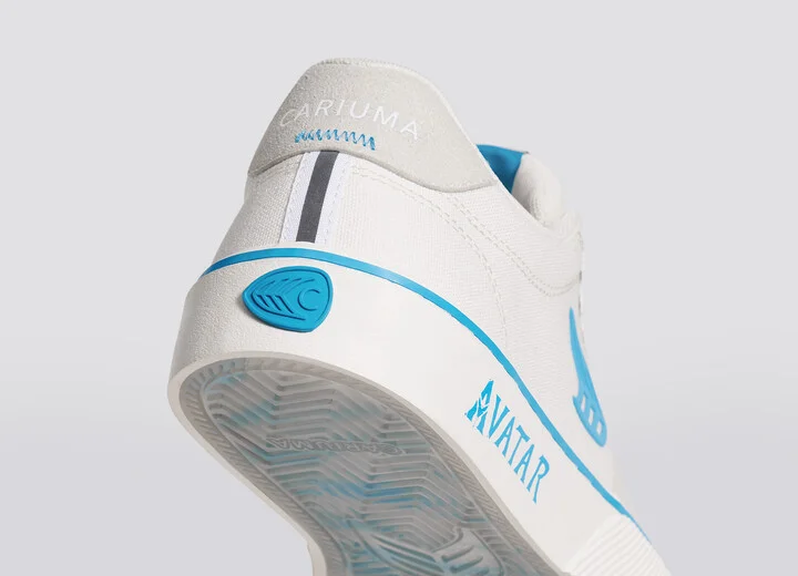 NAIOCA PRO AVATAR Vintage White Suede Off-White Canvas Blue Logo Sneaker Women - Image 7