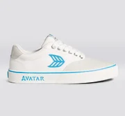 NAIOCA PRO AVATAR Vintage White Suede Off-White Canvas Blue Logo Sneaker Women - Image 10