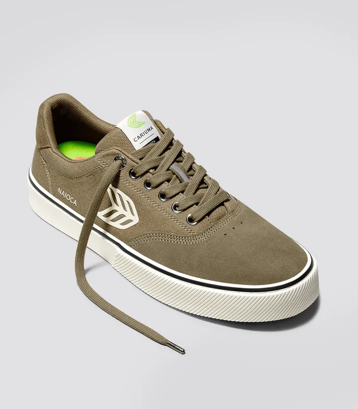 NAIOCA PRO Burnt Sand Suede and Canvas Ivory Logo Sneaker Men - Image 2