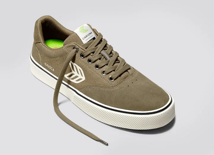 NAIOCA PRO Burnt Sand Suede and Canvas Ivory Logo Sneaker Men - Image 5