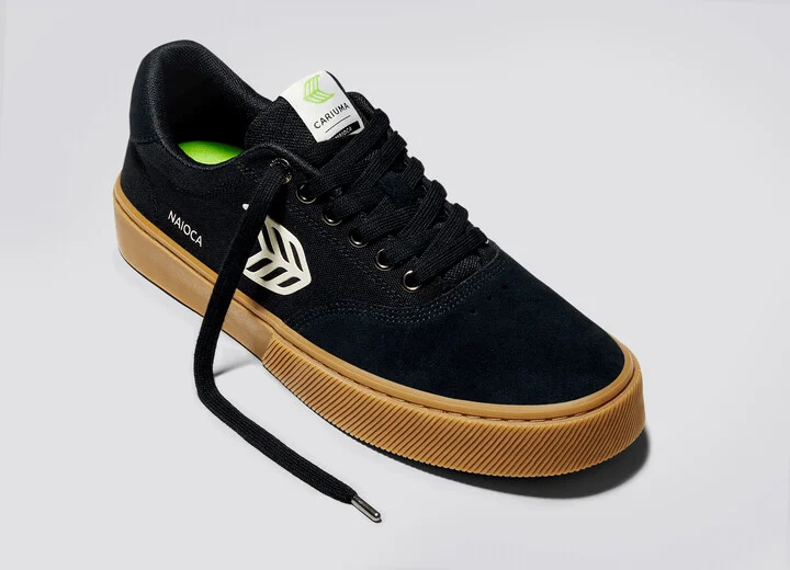 NAIOCA PRO Gum Black Suede and Canvas Ivory Logo Sneaker Men - Image 5