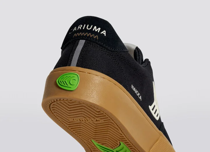 NAIOCA PRO Gum Black Suede and Canvas Ivory Logo Sneaker Men - Image 6