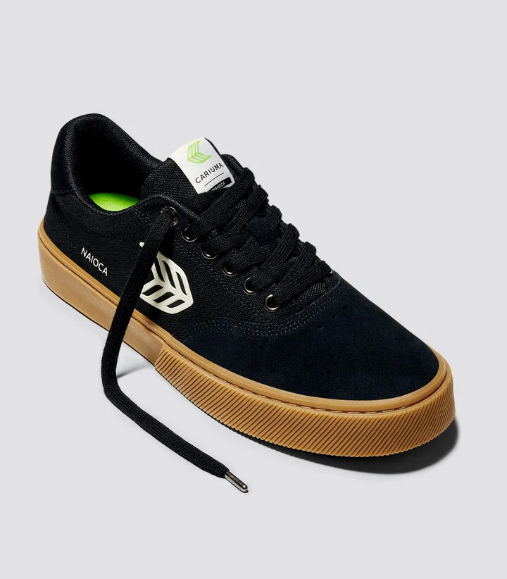 NAIOCA PRO Gum Black Suede and Canvas Ivory Logo Sneaker Men - Image 10