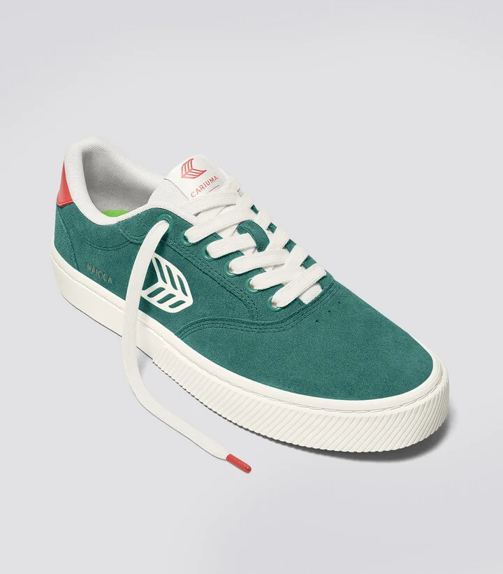 NAIOCA Teal Suede Ivory Logo Watermelon Sneaker Men - Image 2
