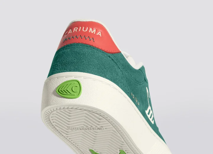 NAIOCA Teal Suede Ivory Logo Watermelon Sneaker Men - Image 6
