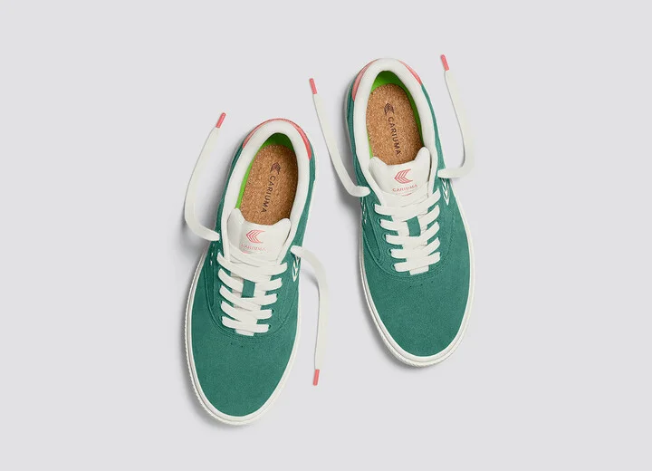 NAIOCA Teal Suede Ivory Logo Watermelon Sneaker Men - Image 7
