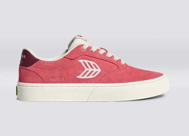 NAIOCA Watermelon Suede Ivory Logo Ruby Wine Sneaker Men - Image 3