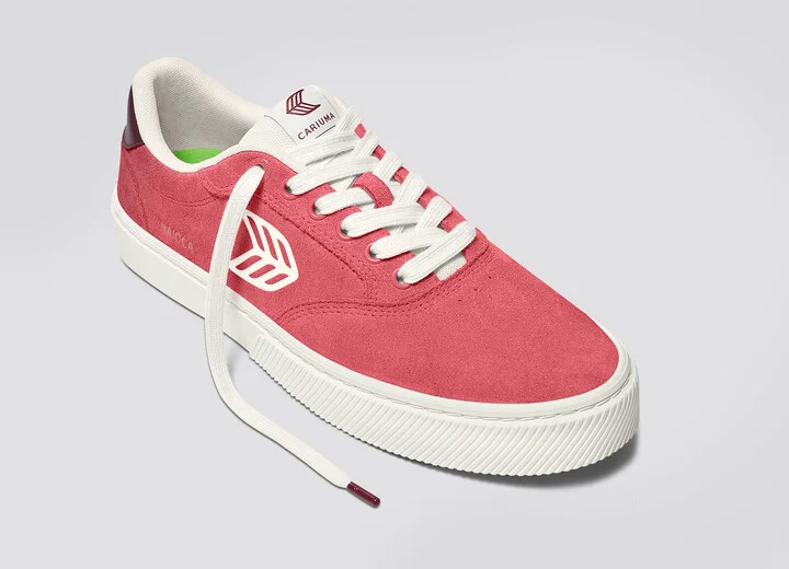 NAIOCA Watermelon Suede Ivory Logo Ruby Wine Sneaker Men - Image 4