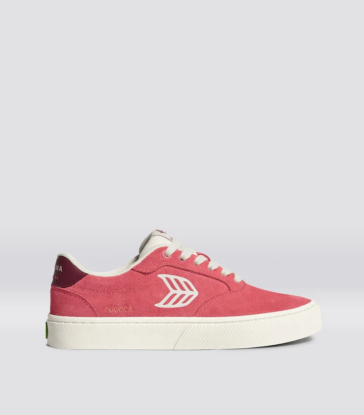 NAIOCA Watermelon Suede Ivory Logo Ruby Wine Sneaker Men
