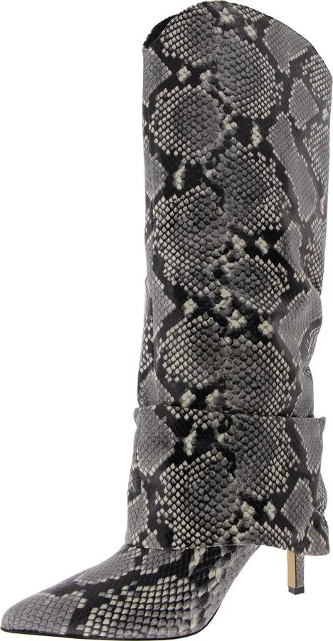 Nairine 2 Womens Leather Cuffed Knee-High Boots