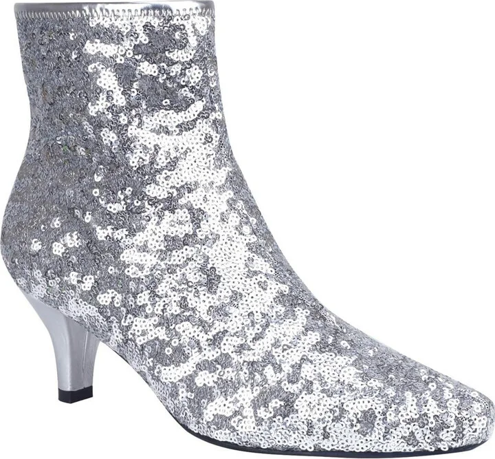 Naja Sequin Womens Sequined Zip Up Ankle Boots