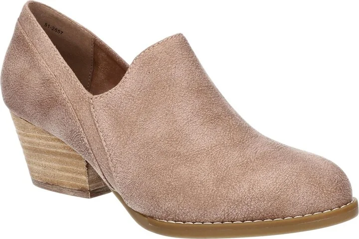 Nakia Womens Faux Suede Stacked Heels Shooties