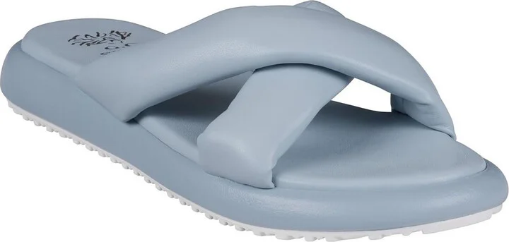 NALANI Womens Strappy Manmade Slide Sandals