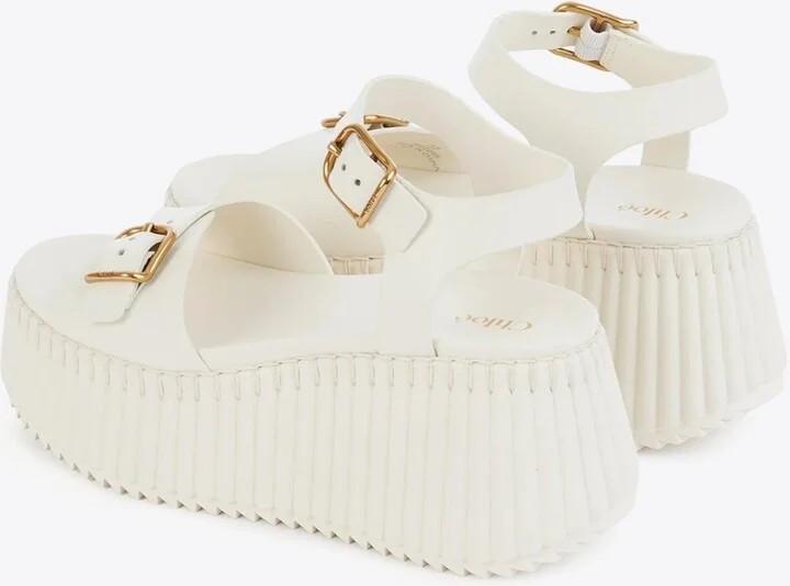 Nama 80 Leather Wedge Sandals - Image 3
