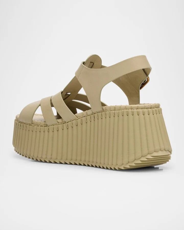 Nama Leather T-Strap Platform Sandals - Image 2