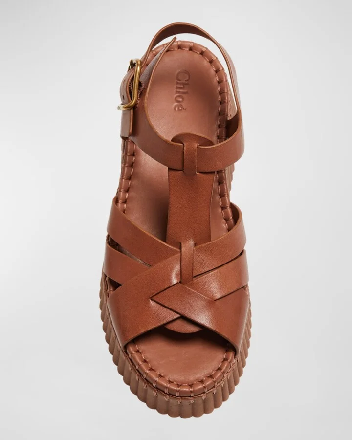 Nama Leather T-Strap Platform Sandals - Image 5