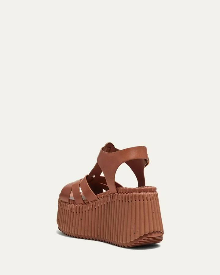 Nama Leather T-Strap Platform Sandals - Image 2