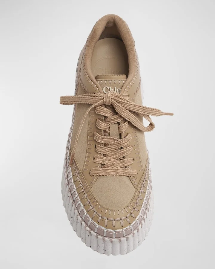 Nama Mixed Leather Stitch Platform Sneakers - Image 2
