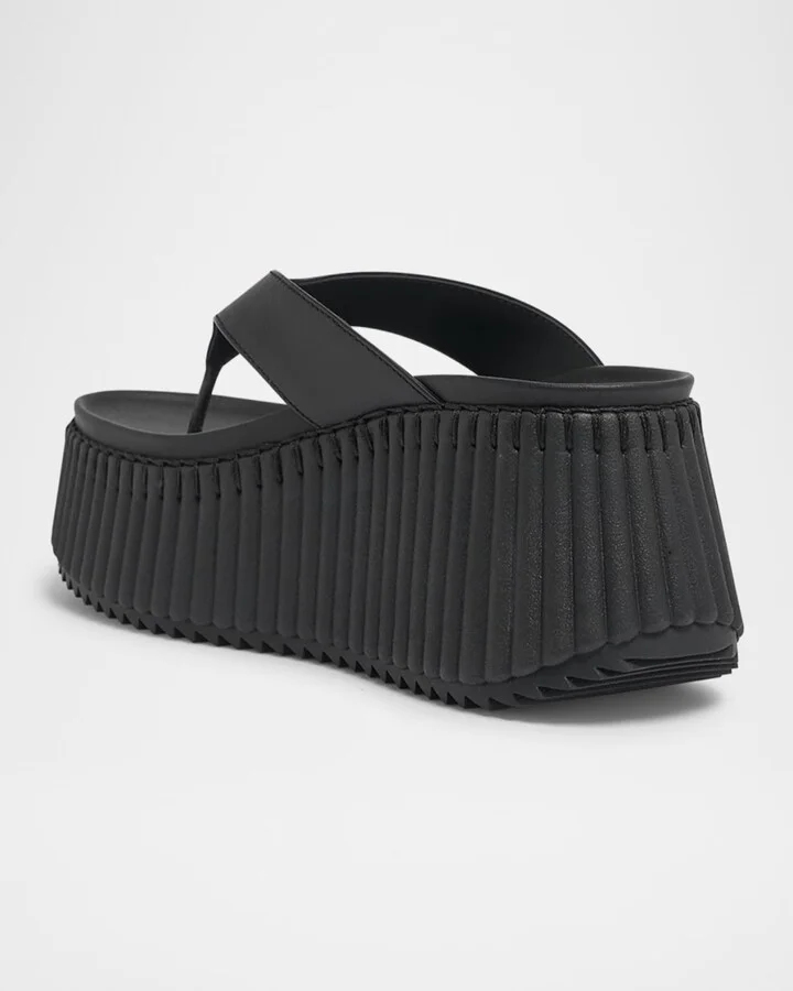 Nama Platform Leather Thong Sandals - Image 2