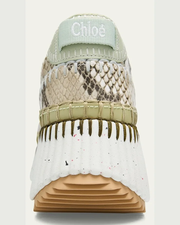 Nama Python-Print Leather Stitch Walking Sneakers - Image 7