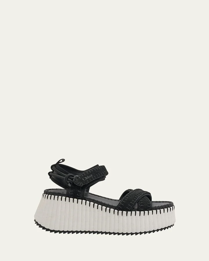 Nama Stitch Ankle-Strap Flatform Sandals