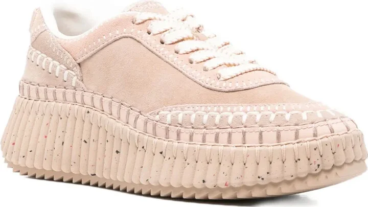 Nama textured leather-trimmed platform sneakers - Image 2