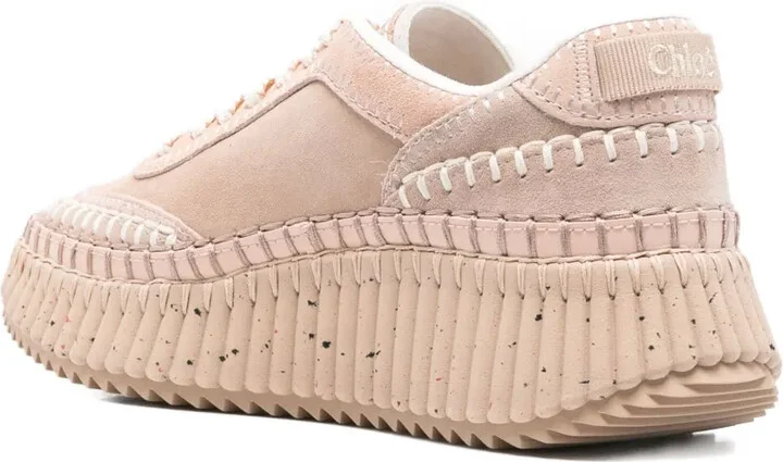 Nama textured leather-trimmed platform sneakers - Image 3