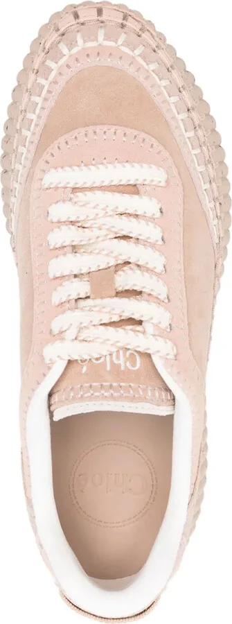 Nama textured leather-trimmed platform sneakers - Image 4