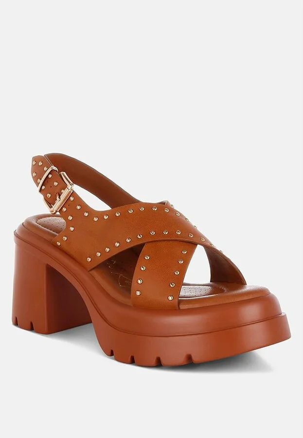 Nambo Stud Embellished Block Heel Sandals - Image 2