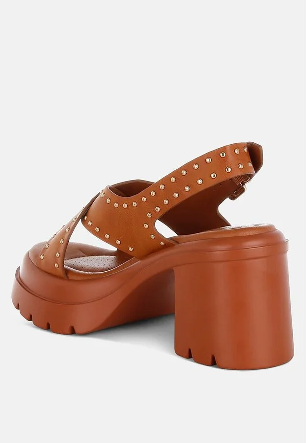 Nambo Stud Embellished Block Heel Sandals - Image 3