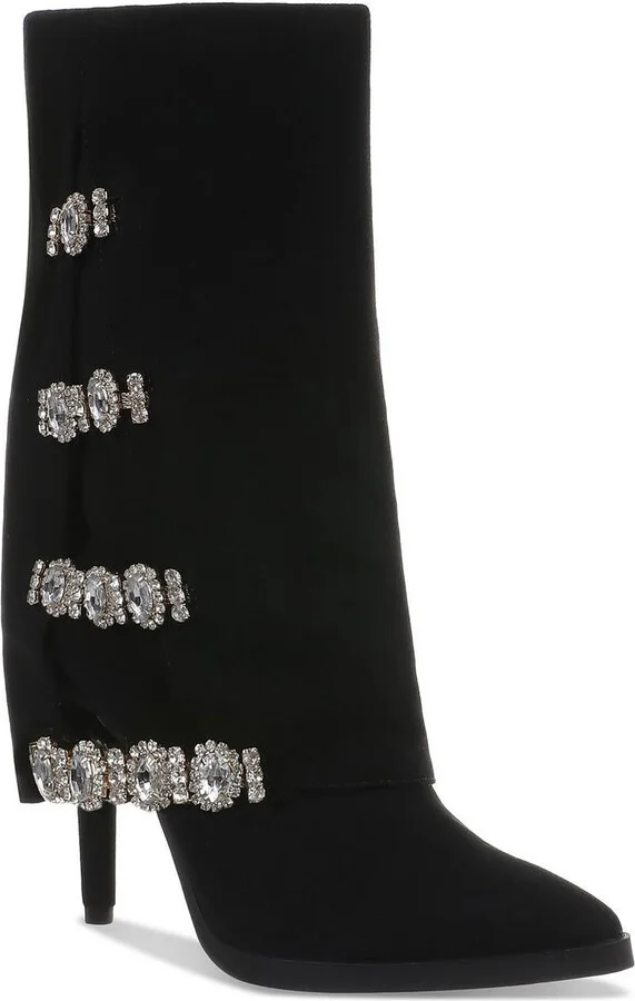 Nami Womens Embellished Man Made Mid-Calf Boots