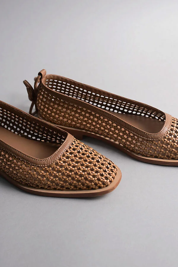 Nana Ankle-Strap Woven Ballet Flats - Image 3