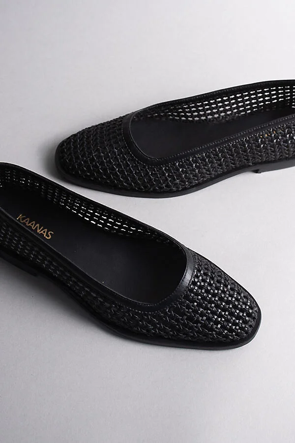 Nana Ankle-Strap Woven Ballet Flats - Image 2