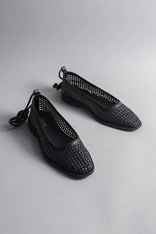Nana Ankle-Strap Woven Ballet Flats - Image 3