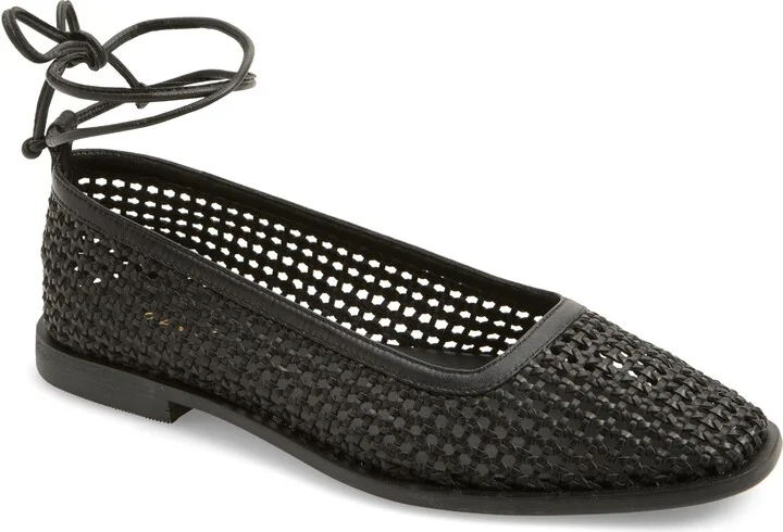 Nana Woven Ankle Wrap Ballet Flat