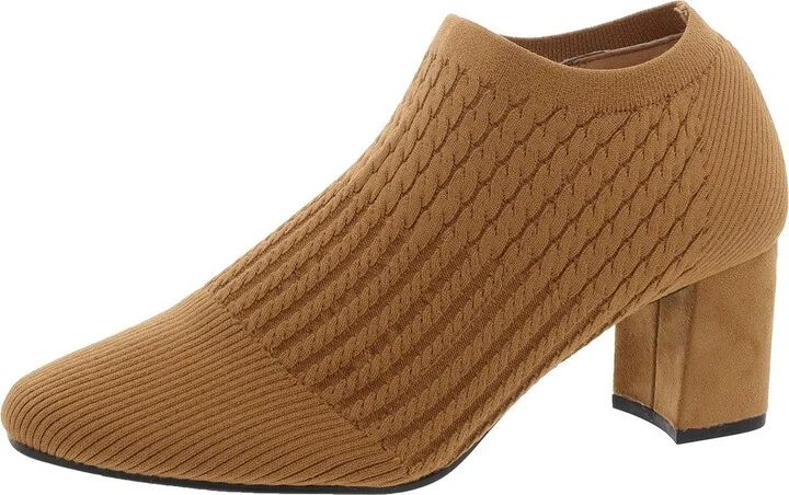 Nancia Womens Knit Slip On Booties