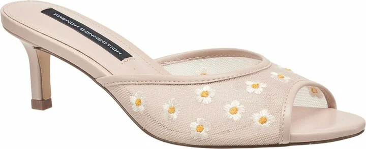 Nancy Mesh Embroidered Kitten Heel