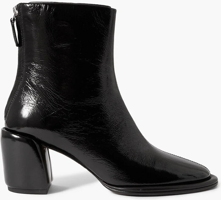 Naomi glossed-leather ankle boots