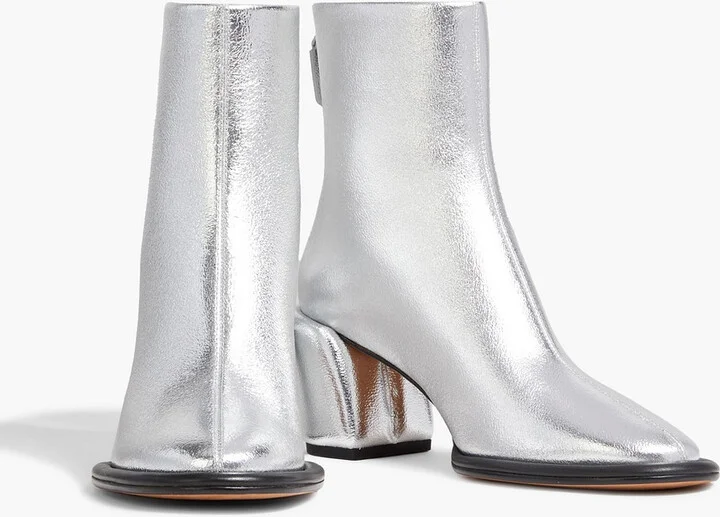 Naomi metallic textured-leather ankle boots - Image 2