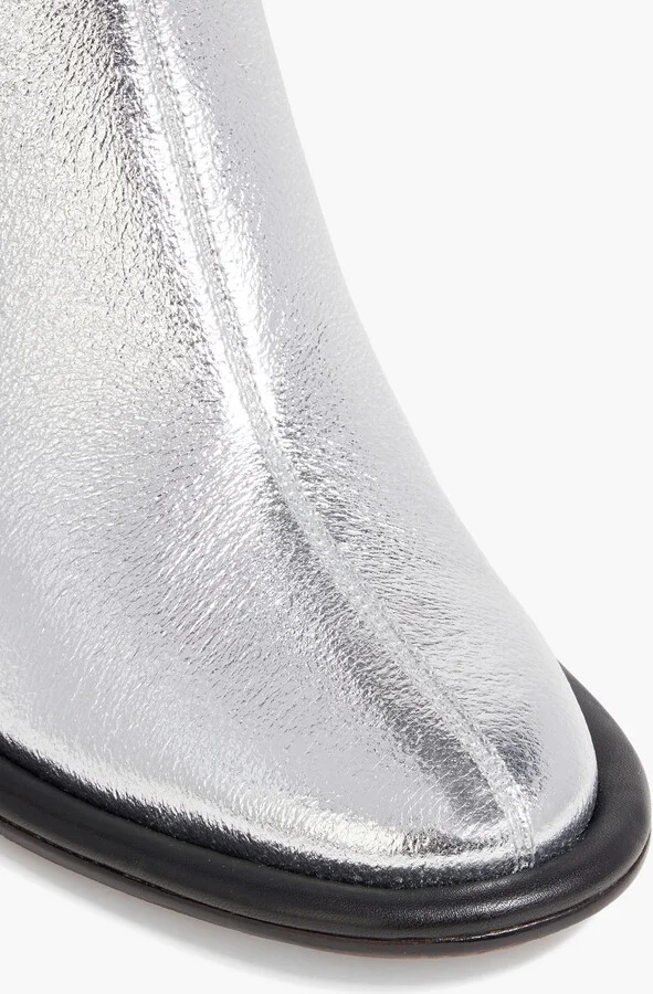 Naomi metallic textured-leather ankle boots - Image 4