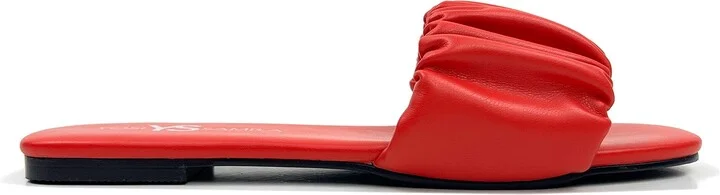 Naomi Ruched Sandal in Flame