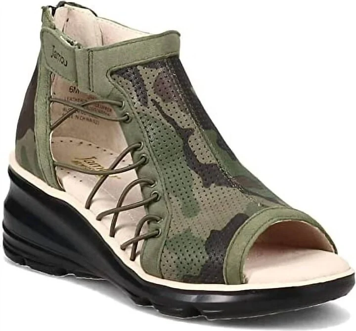 Naomi Wedge Sandal In Camo