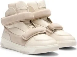 NAOMI x BOSS high-top trainers in leather and suede- White Women's Sneakers size 7