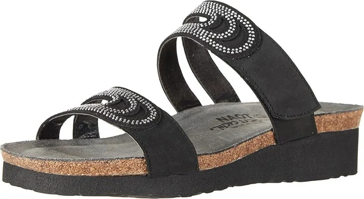 Naot Ainsley Women's Shoes Black Velvet Nubuck/Silver Rivets : EU 35 (US Women's 4) M, Leather - Image 2